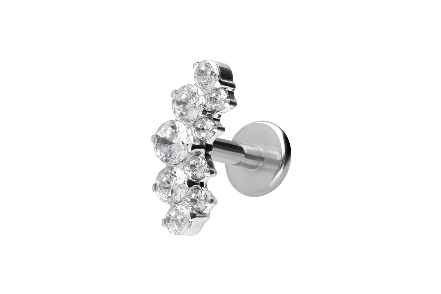 Titan Labret Piercing mit Innengewinde KRISTALLBOGEN